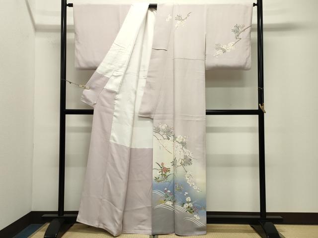 平和屋着物●訪問着　友禅　作家物　草花文　暈し染め　さが美扱い　正絹　逸品　CABK2057gh