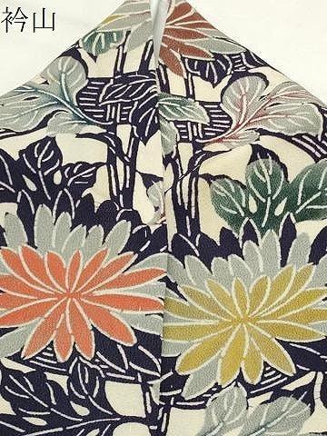 平和屋着物●訪問着　型染め　草花文　正絹　逸品　CABK2059gh