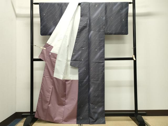 平和屋着物●十代目 歌舞伎役者　坂東三津五郎　小紋　刺し子紬　独楽　正絹　逸品　CABK2060gh