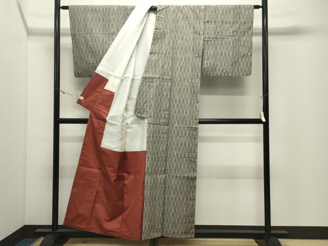 平和屋着物●上質な紬　吉祥文様　証紙付き　正絹　逸品　CABK2061gh