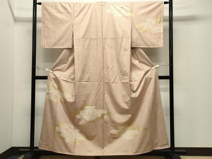平和屋着物●訪問着　駒刺繍　立波文　金彩　正絹　逸品　未使用　CABK2068gh
