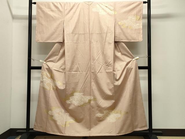 平和屋着物●訪問着　駒刺繍　立波文　金彩　正絹　逸品　未使用　CABK2068gh