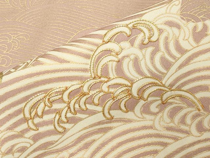 平和屋着物●訪問着　駒刺繍　立波文　金彩　正絹　逸品　未使用　CABK2068gh