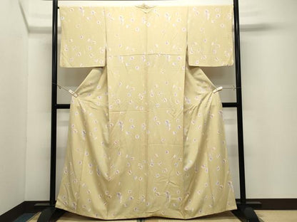 平和屋着物●上質な小紋　枝花文　正絹　逸品　CABK2070gh
