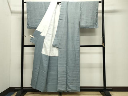 平和屋着物●上質な色無地　吉祥地紋　青磁鼠色　正絹　逸品　未使用　CABK2074gh