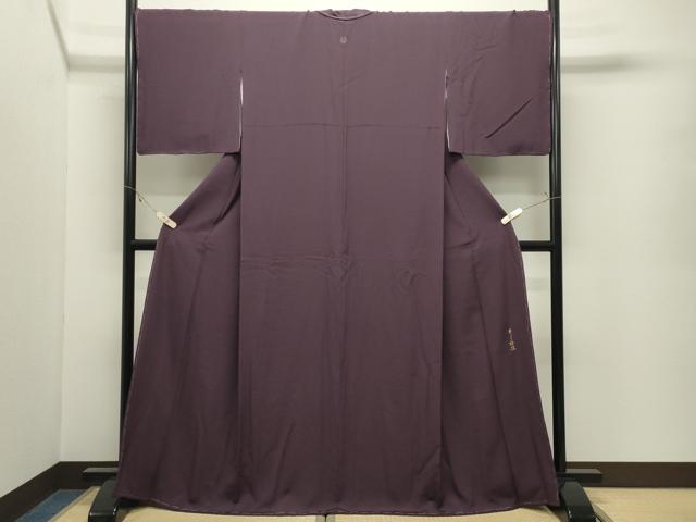 平和屋着物●上質な色無地　作家物　似せ紫色　正絹　逸品　未使用　CABK2075gh