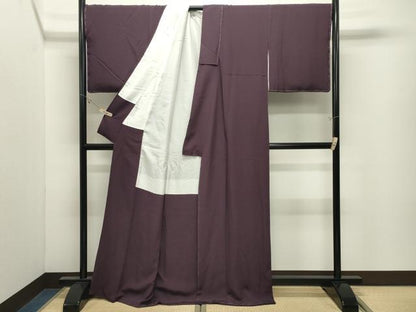 平和屋着物●上質な色無地　作家物　似せ紫色　正絹　逸品　未使用　CABK2075gh