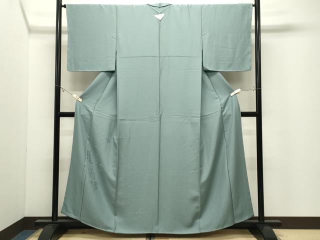 平和屋着物●豪華色留袖　草花地紋　千草色　正絹　逸品　未使用　CABK2079gh