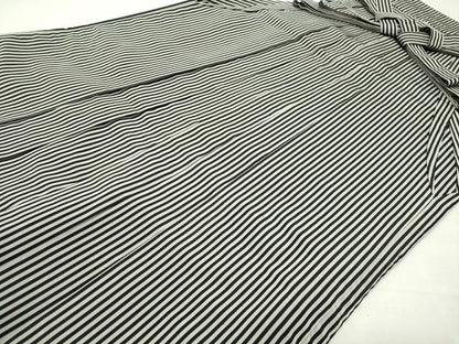 平和屋着物●男性　行灯袴　縞　黒地　洗える着物　CABK2081gh