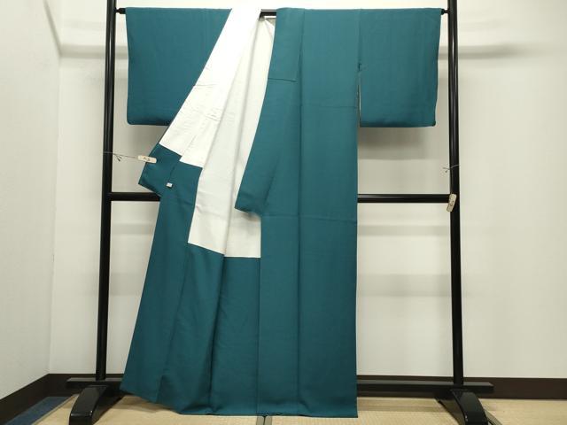 平和屋着物●上質な色無地　高麗納戸色　正絹　逸品　CABK2086gh