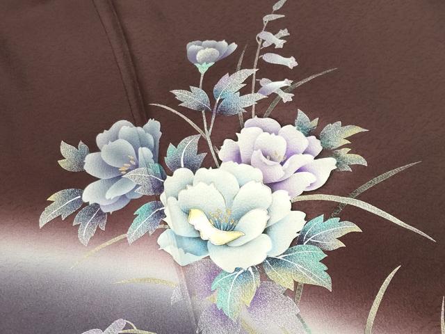 平和屋着物●螺鈿作家　藤本隆士　訪問着　草花文　暈し染め　金銀彩　正絹　逸品　未使用　CABK2088gh