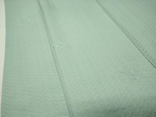 平和屋着物●上質な色無地　檜垣花地紋　薄萌葱色　正絹　逸品　CABK2090gh