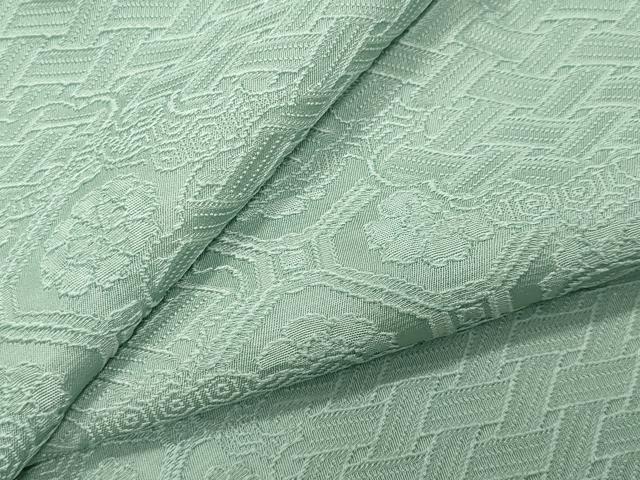 平和屋着物●上質な色無地　檜垣花地紋　薄萌葱色　正絹　逸品　CABK2090gh