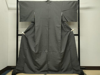 平和屋着物●上質なお召　菱吉祥文　ロング丈　正絹　逸品　未使用　CABK2095gh