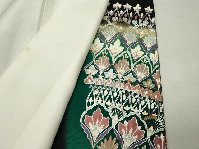 平和屋着物●豪華黒留袖　螺鈿　花瓶　金銀彩　正絹　逸品　CABK2097gh