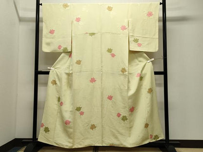 平和屋着物●上質な小紋　地紋起こし　薔薇　正絹　逸品　CABK2100gh