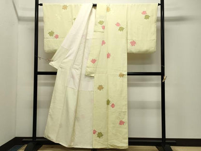 平和屋着物●上質な小紋　地紋起こし　薔薇　正絹　逸品　CABK2100gh