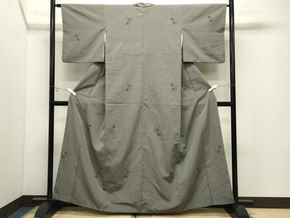 平和屋着物●本塩沢　毬花文　正絹　逸品　CABK2101gh