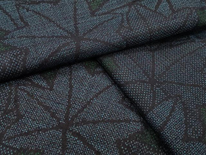 平和屋着物●結城紬　100亀甲　楓文　正絹　逸品　CABK2103gh