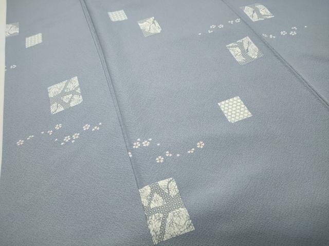 平和屋着物●上質な小紋　色紙舞桜吉祥文　正絹　逸品　CABK2105gh