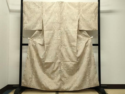 平和屋着物●本塩沢　花唐草文　正絹　逸品　CABK2107gh