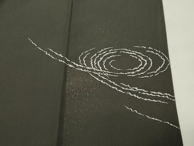 平和屋着物●石川県指定無形文化財　牛首紬　白山工房　手織り　訪問着　渦巻き文　証紙付き　正絹　逸品　CABK2110gh