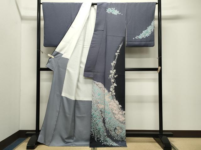 平和屋着物●十日町　名門　滝泰謹製　訪問着　辻が花　暈し染め　金通し地　ロング丈　正絹　逸品　CABK2111gh