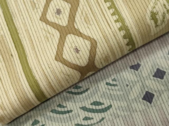 平和屋着物●訪問着　紬地　ろうけつ染　花唐草文　ロング丈　正絹　逸品　CABK2112gh