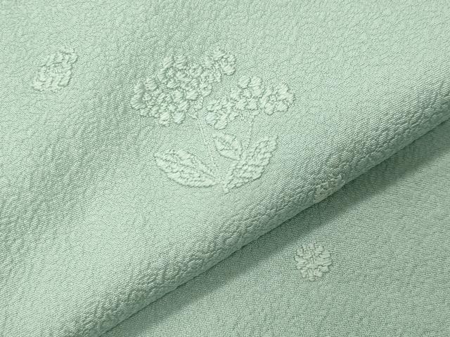 平和屋着物●上質な色無地　草花地紋　青磁鼠色　正絹　逸品　CABK2115gh