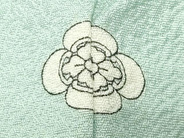 平和屋着物●上質な色無地　草花地紋　青磁鼠色　正絹　逸品　CABK2115gh