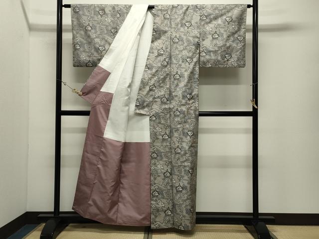 平和屋着物●本場大島紬　総絣　風景花文　正絹　逸品　CABK2120gh