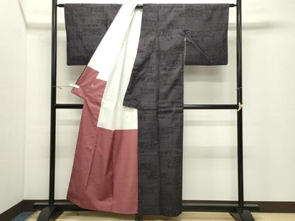 平和屋着物●本場結城紬　重要無形文化財　100亀甲　抽象文様　西武百貨店扱い　正絹　逸品　CABK2124gh