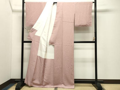 平和屋着物●上質な色無地　舞葉地紋　虹色　正絹　逸品　CABK2127gh
