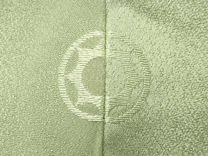 平和屋着物●上質な色無地　市松地紋　抹茶色　正絹　逸品　未使用　CABK2128gh