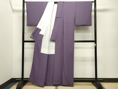 平和屋着物●上質な色無地　葡萄鼠色　正絹　逸品　未使用　CABK2131gh