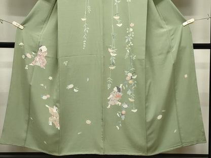 平和屋着物●訪問着　友禅　作家物　童子遊び　正絹　逸品　CABK2133gh