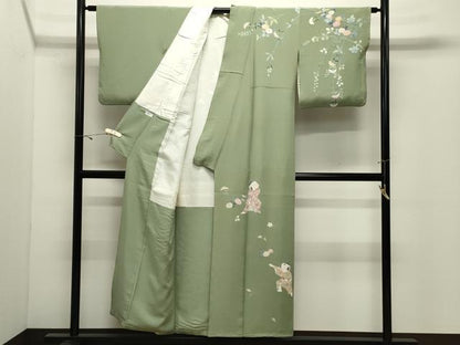平和屋着物●訪問着　友禅　作家物　童子遊び　正絹　逸品　CABK2133gh