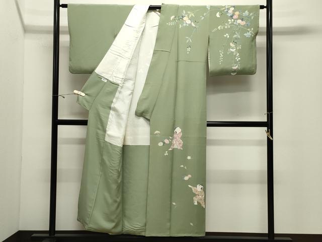 平和屋着物●訪問着　友禅　作家物　童子遊び　正絹　逸品　CABK2133gh