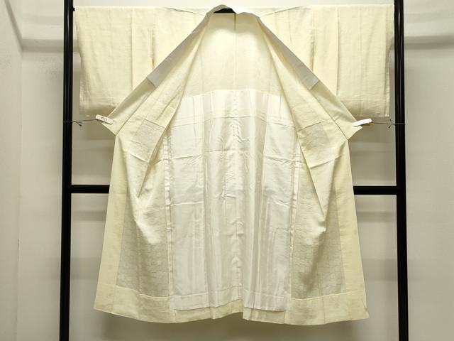 平和屋着物●長襦袢　無双仕立て　市松花地紋　女郎花色　正絹　逸品　CABK2134gh