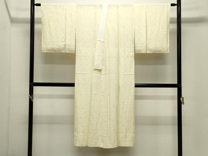 平和屋着物●長襦袢　無双仕立て　市松花地紋　女郎花色　正絹　逸品　CABK2134gh