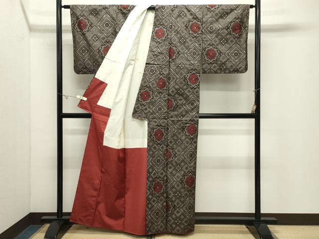 平和屋着物●本場大島紬　龍郷絣　正絹　逸品　CABK2136gh