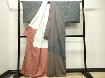 平和屋着物●訪問着　舞蝶梅文　小田急百貨店扱い　正絹　逸品　CABK2141gh