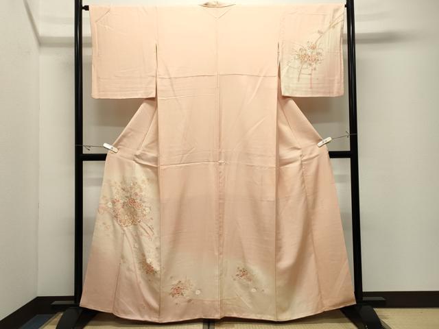 平和屋着物●中国三大刺繍　蘇州刺繍　総刺繍　訪問着　花車文　暈し染め　正絹　逸品　CABK2142gh