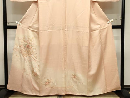平和屋着物●中国三大刺繍　蘇州刺繍　総刺繍　訪問着　花車文　暈し染め　正絹　逸品　CABK2142gh