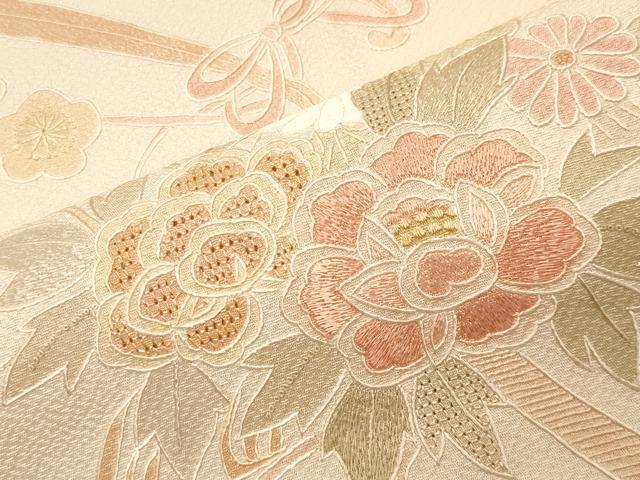平和屋着物●中国三大刺繍　蘇州刺繍　総刺繍　訪問着　花車文　暈し染め　正絹　逸品　CABK2142gh