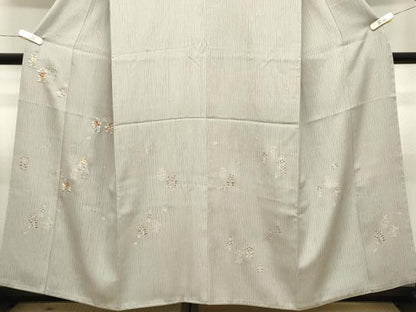 平和屋着物●訪問着　刺繍　花蝶文　金彩　小田急百貨店扱い　正絹　逸品　CABK2143gh