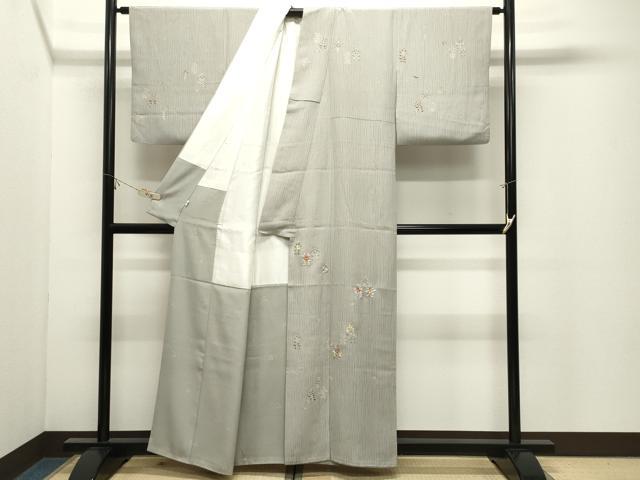 平和屋着物●訪問着　刺繍　花蝶文　金彩　小田急百貨店扱い　正絹　逸品　CABK2143gh