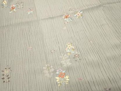 平和屋着物●訪問着　刺繍　花蝶文　金彩　小田急百貨店扱い　正絹　逸品　CABK2143gh