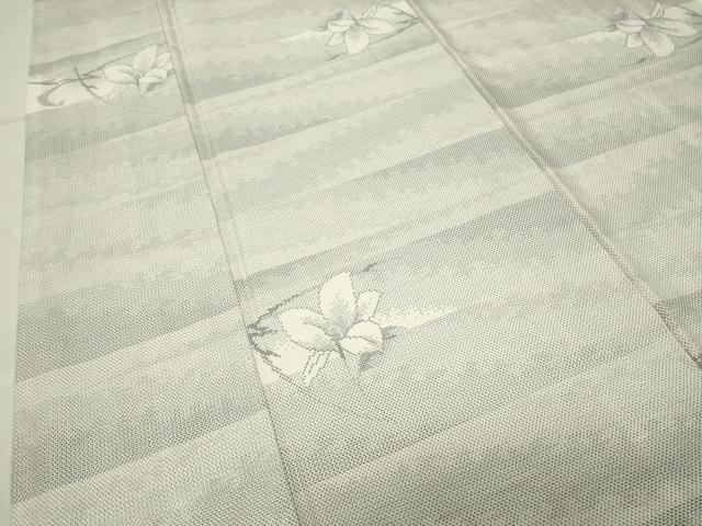 平和屋着物●本場大島紬　白大島　9マルキ　横段花文　正絹　逸品　CABK2147gh