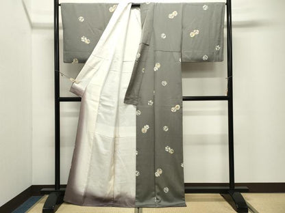 平和屋着物●上質な小紋　花丸文　金彩　正絹　逸品　CABK2148gh